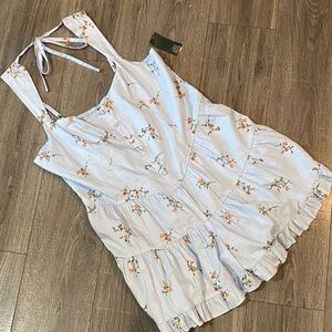 wild fable Light Blue Floral Smocked Romper NWT